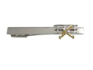 Gold and Silver Toned TriPlane Square Tie Clip