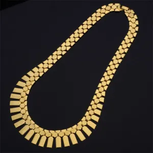Gold Color Choker Necklace Big African Jewelry  Trendy Statement Tassels Bib Necklace For Women