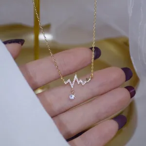 Gold Fashion Design Signal Fluctuation Shape Necklace