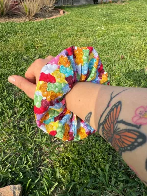 Gummy Bear Bliss Scrunchie Hair Tie Ponytail Hair Accessory