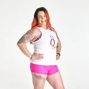 Halo Pink Leopard Muscle Tank in White