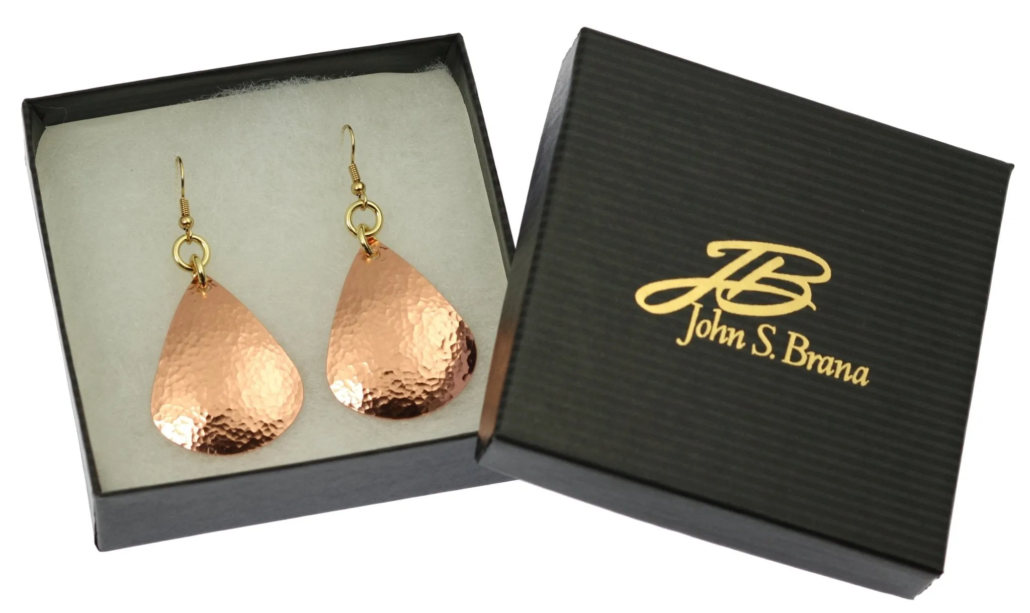 Hammered Copper Teardrop Earrings