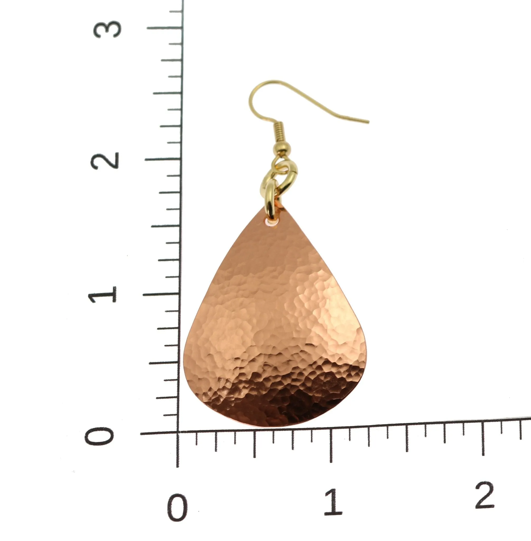 Hammered Copper Teardrop Earrings