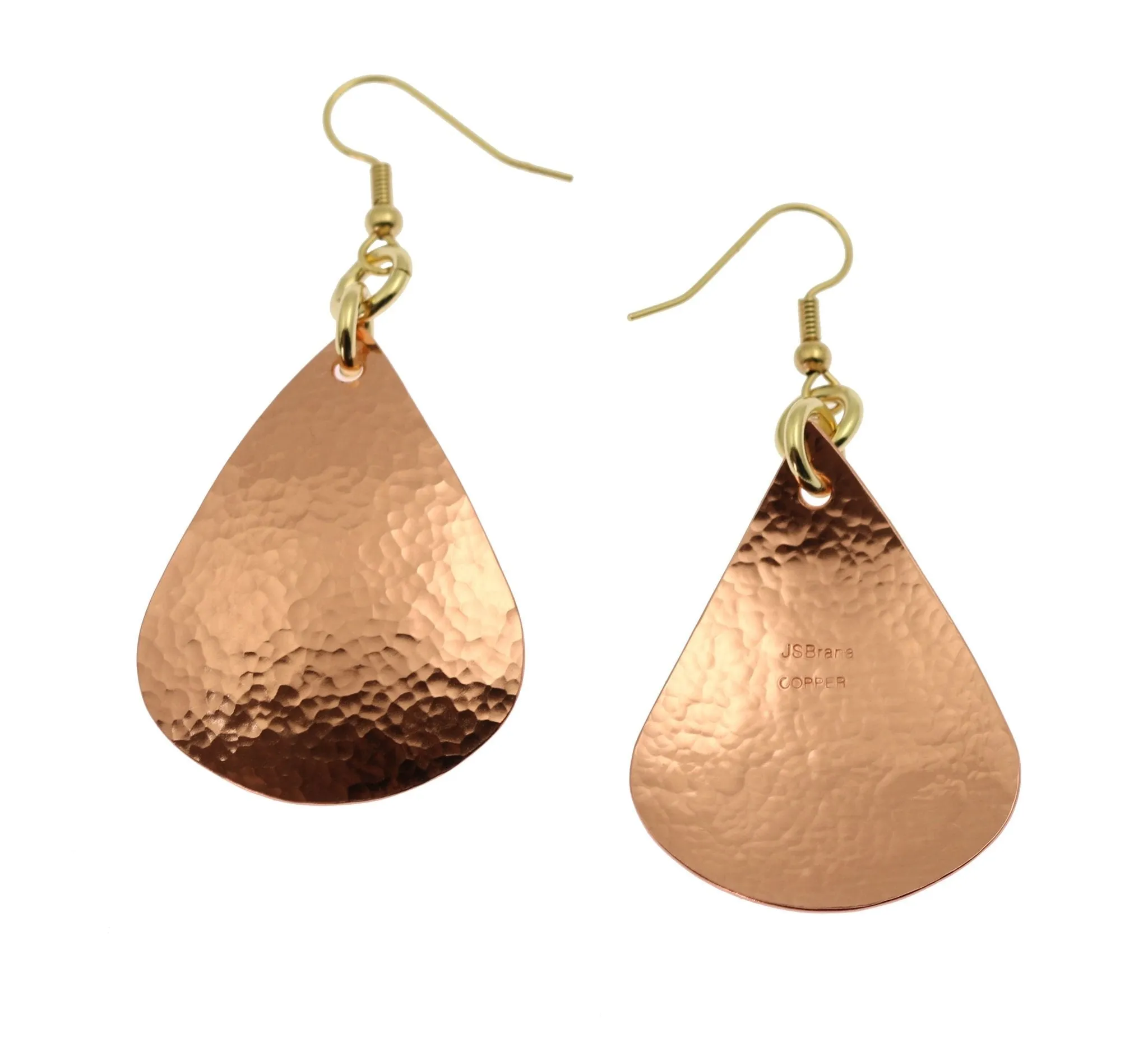 Hammered Copper Teardrop Earrings