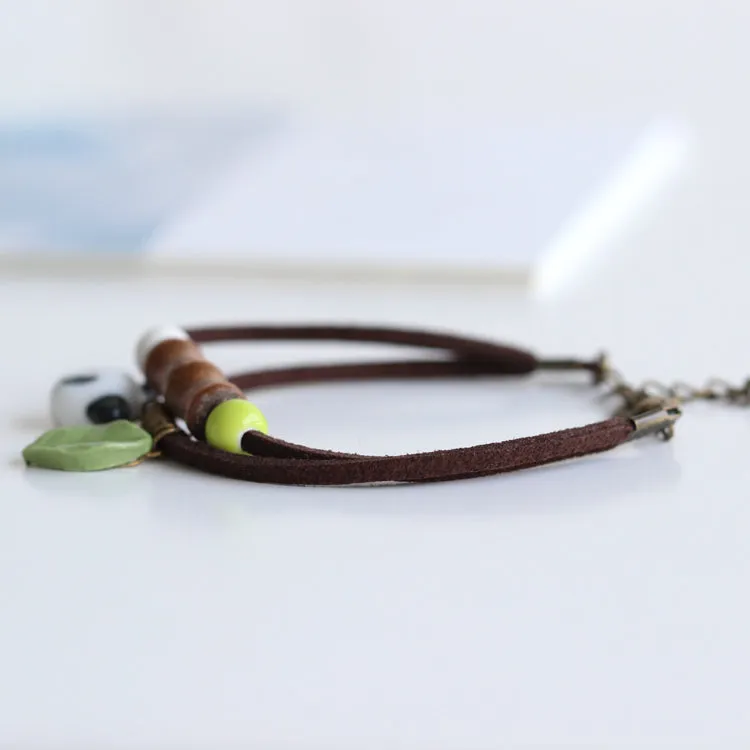 Handmade Unique Cute Panda Ceramic Bracelet