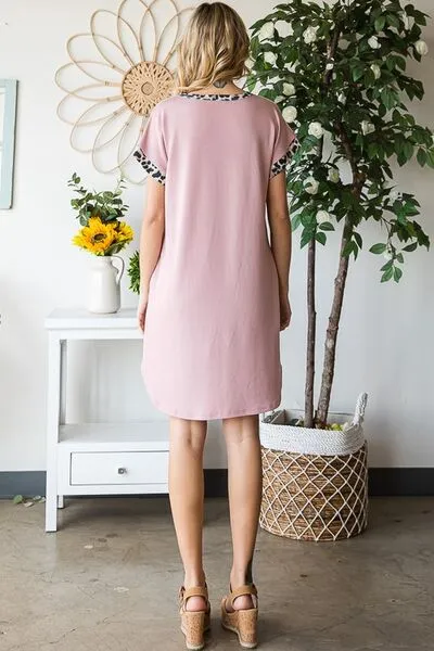 Hazel Blues® | Heimish Solid Color Block and Animal Mini Dress
