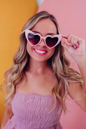 Heart Frame Cat-Eye Sunglasses - Pink/Ombre