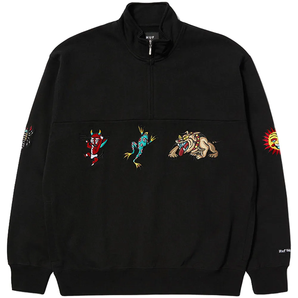 HUF Bledsoe Quarter Zip Fleece Black