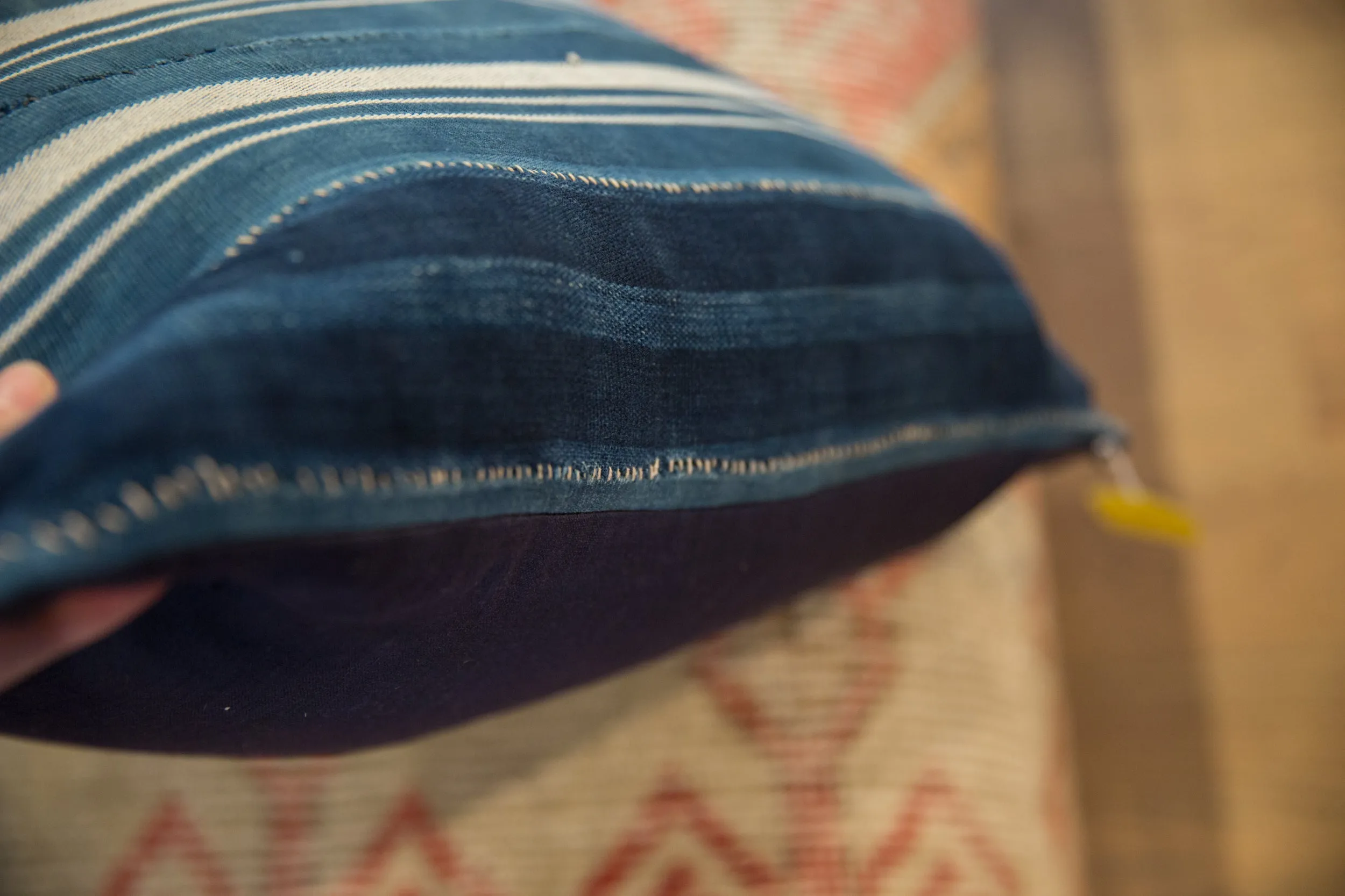 Indigo African Textile Throw Pillow