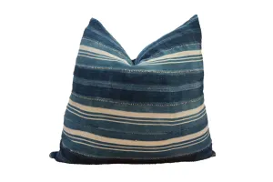 Indigo African Textile Throw Pillow
