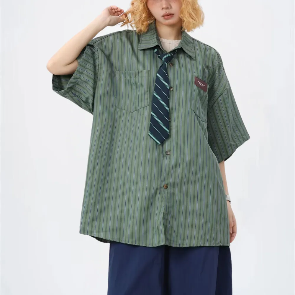Japanese Retro Striped Shirt