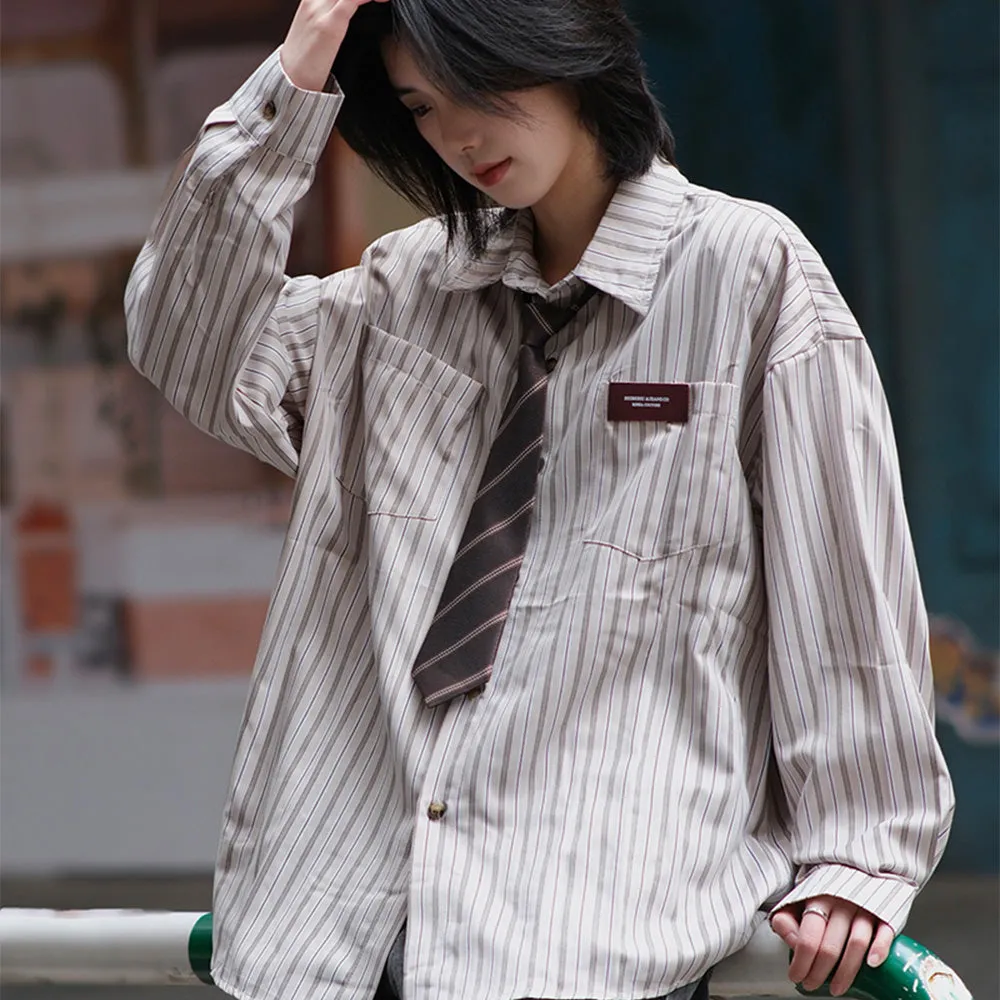 Japanese Retro Striped Shirt