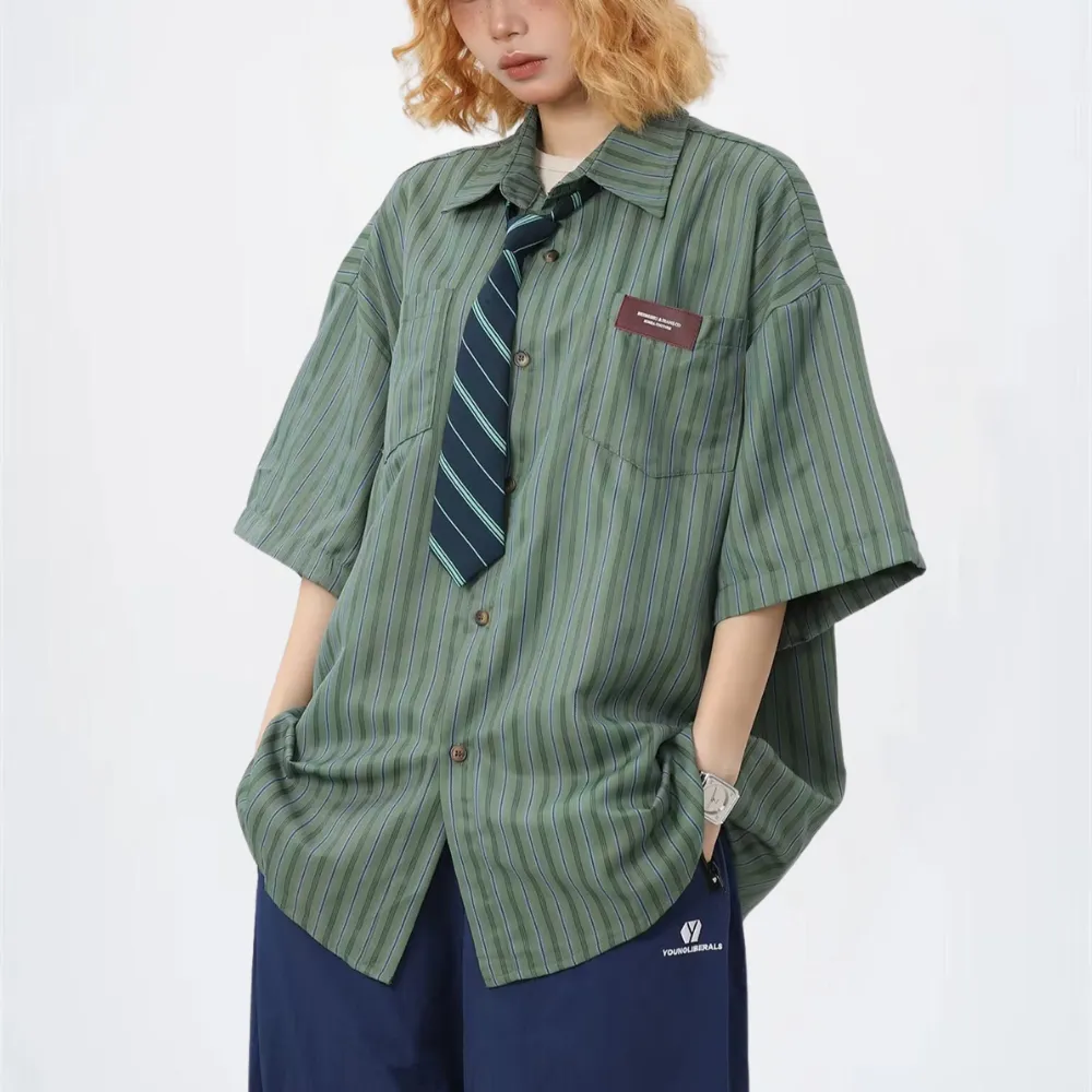Japanese Retro Striped Shirt