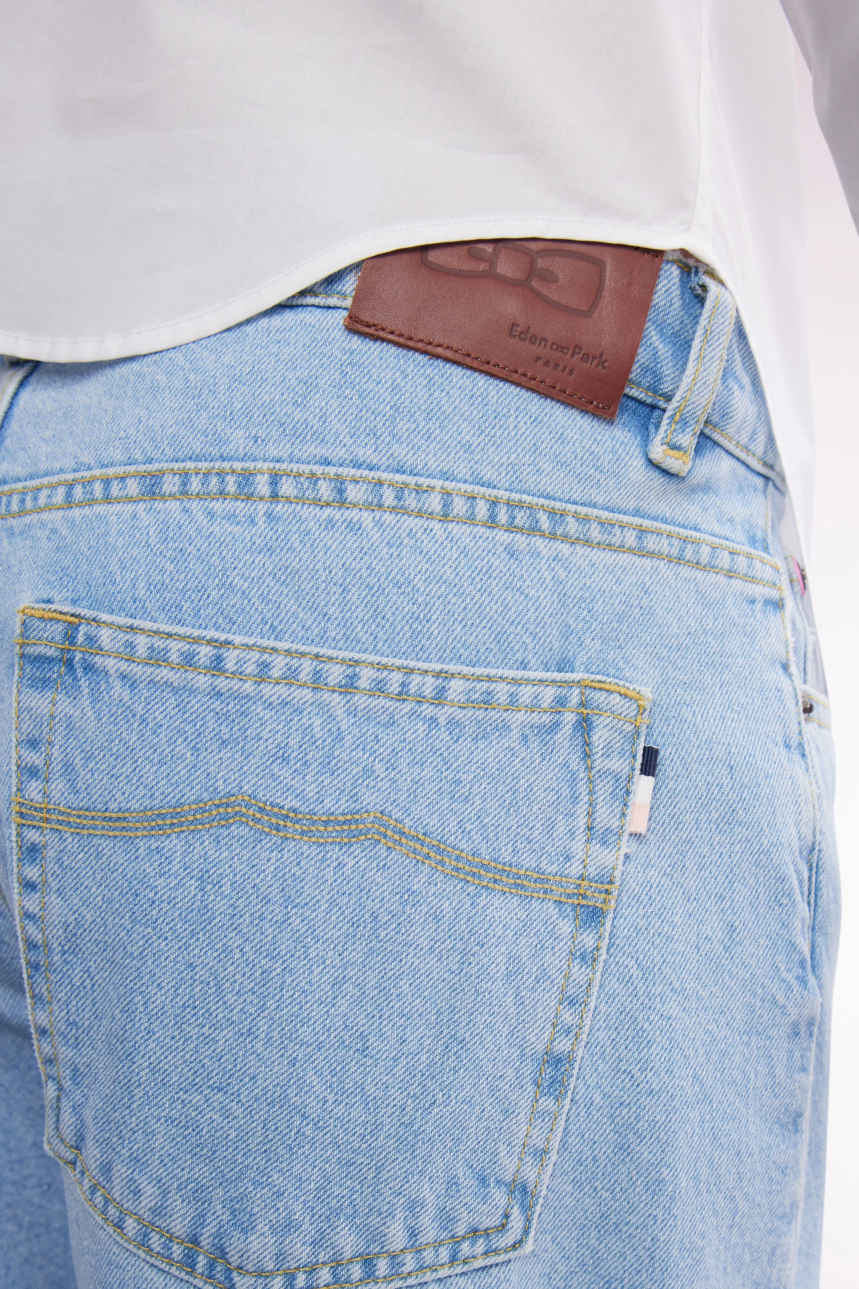 Jean 5 poches en denim bleu coupe boyfriend