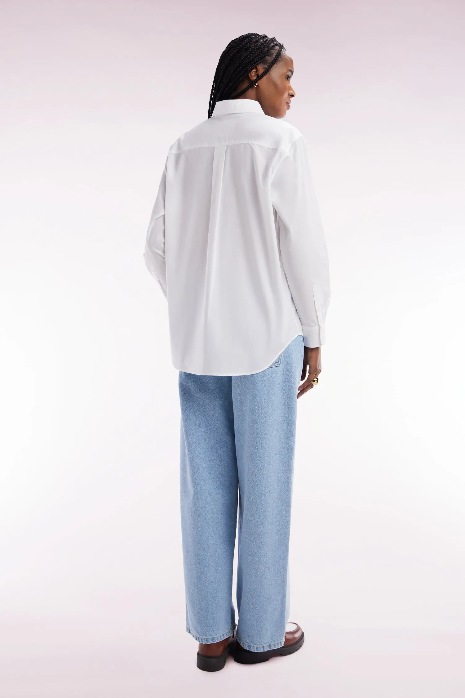 Jean 5 poches en denim bleu coupe boyfriend