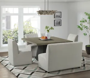 Jessica 54" Square Dining Set w./bench (6 pieces)