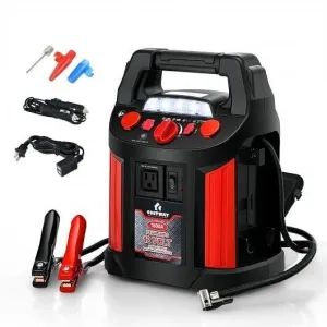 Jump Starter Air Compressor Power Bank Charger with LED Light and DC Outlet - Co