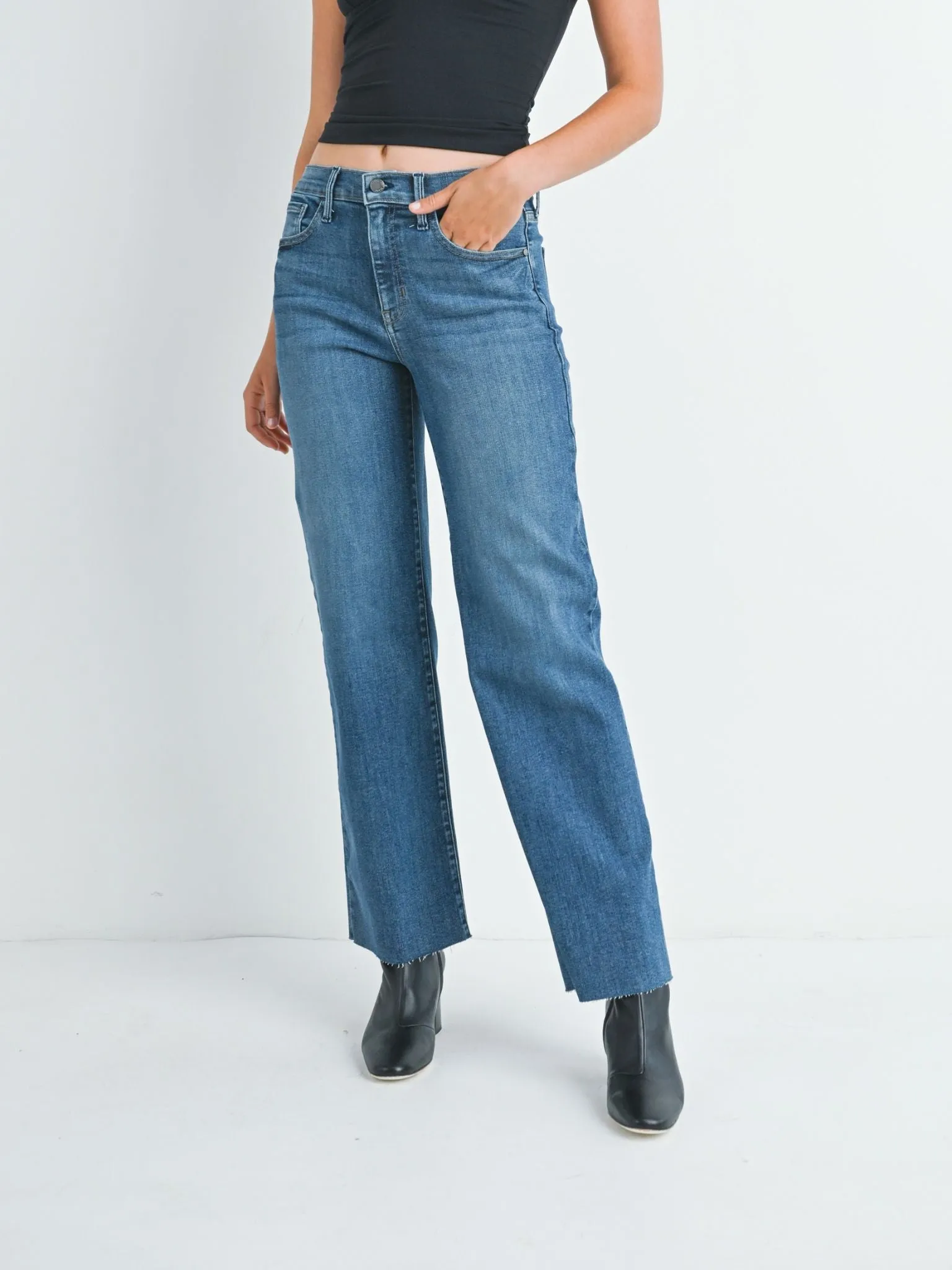 Just Black Dark Denim Slim Palazzo