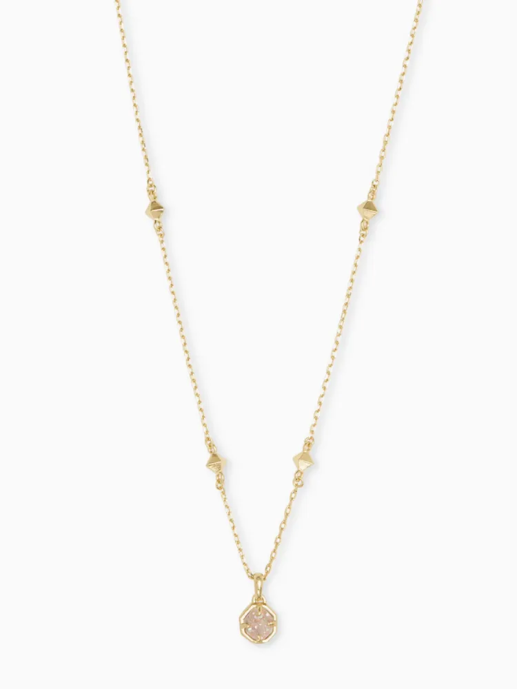 Kendra Scott: Nola Short Necklace: Gold Iridscnt Drusty