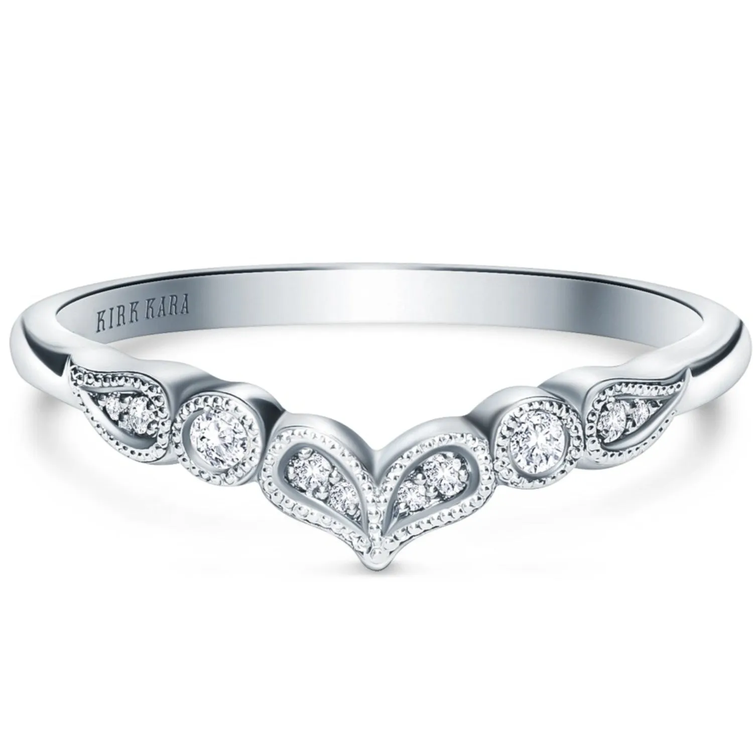 Kirk Kara "Rayana" Double Paisley Swirl Diamond Wedding Band