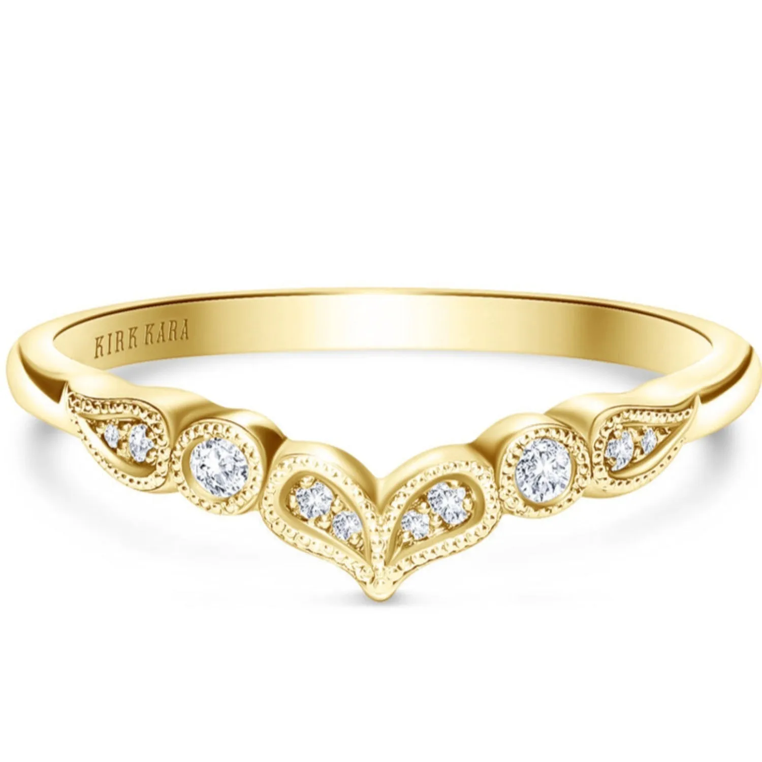 Kirk Kara "Rayana" Double Paisley Swirl Diamond Wedding Band