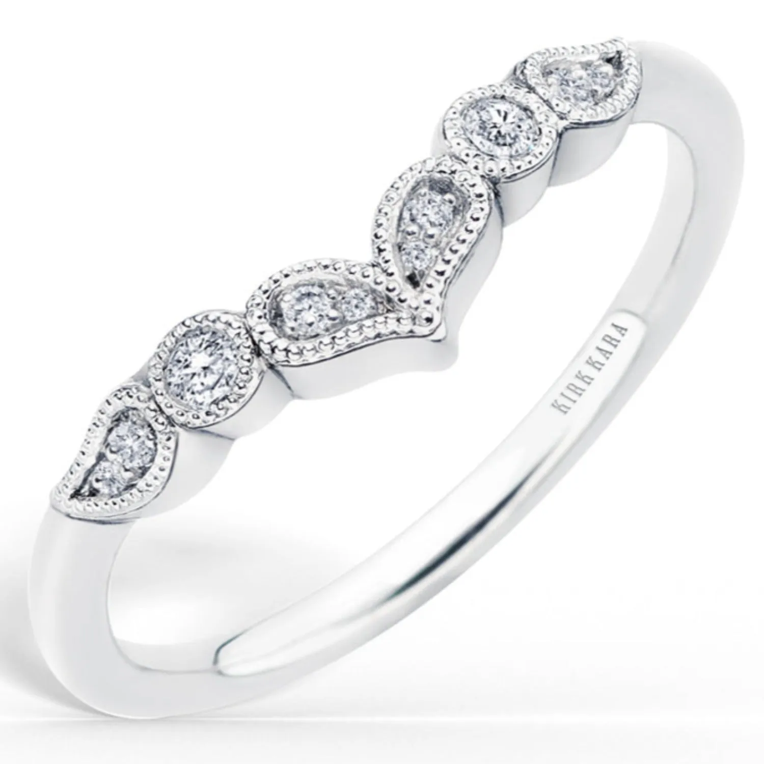 Kirk Kara "Rayana" Double Paisley Swirl Diamond Wedding Band