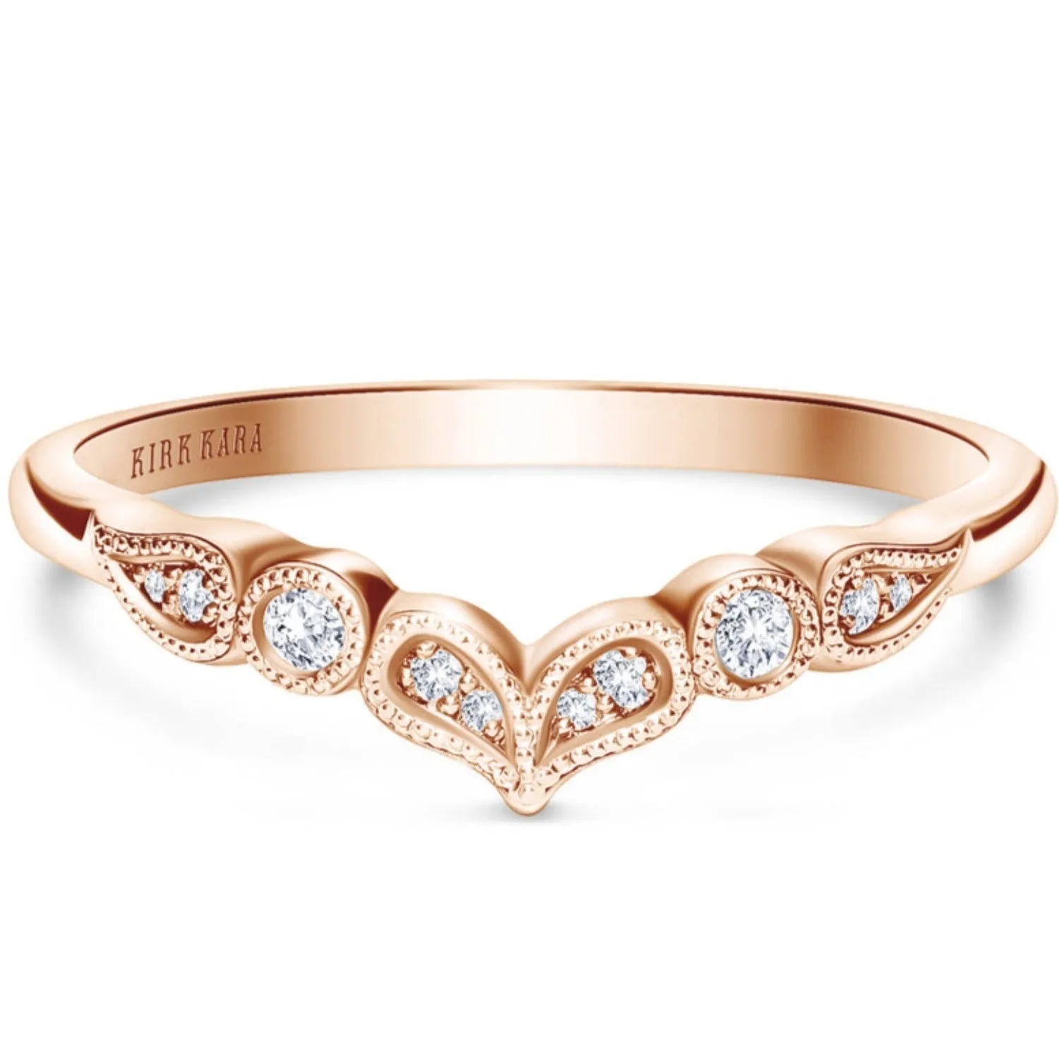 Kirk Kara "Rayana" Double Paisley Swirl Diamond Wedding Band