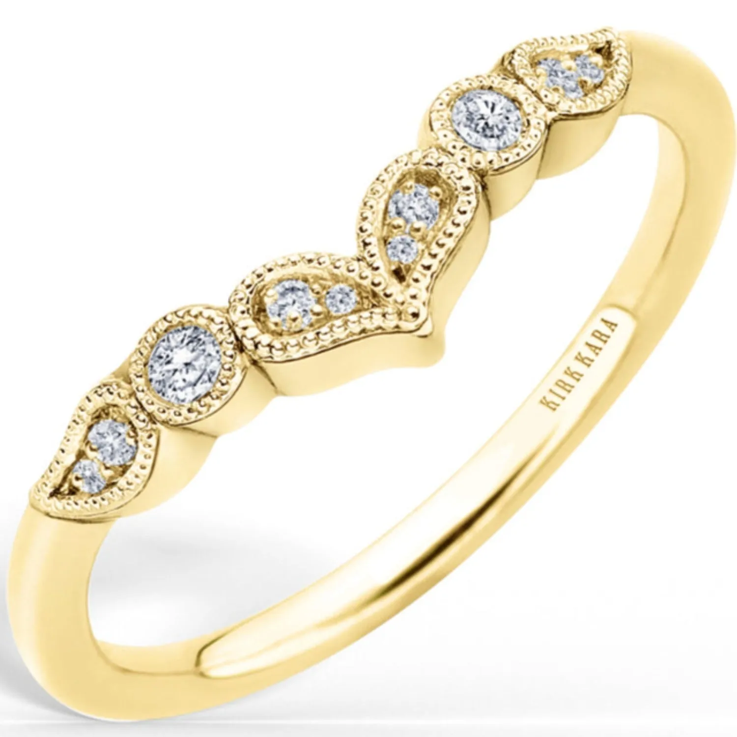 Kirk Kara "Rayana" Double Paisley Swirl Diamond Wedding Band