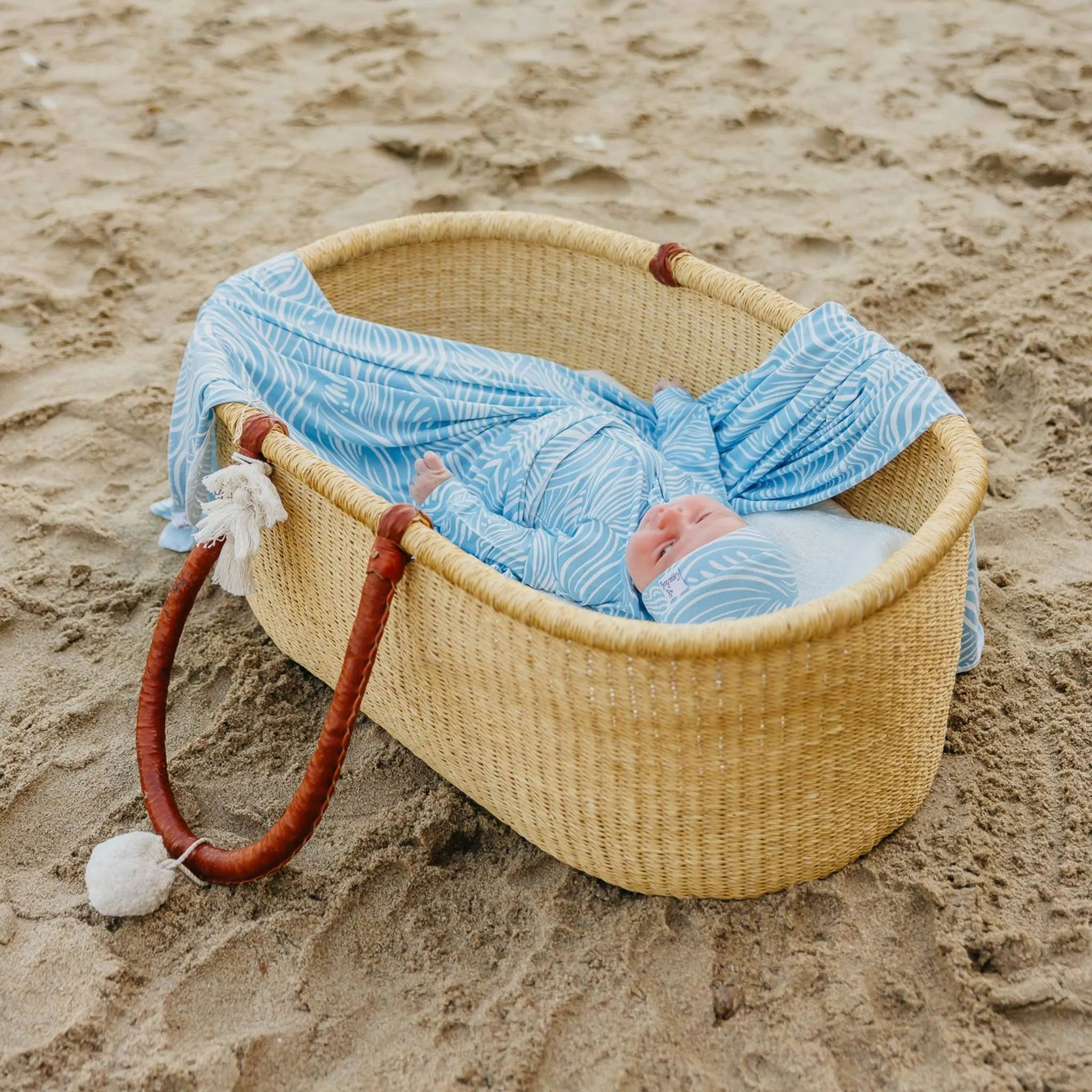 Knit Swaddle Blanket - Surf