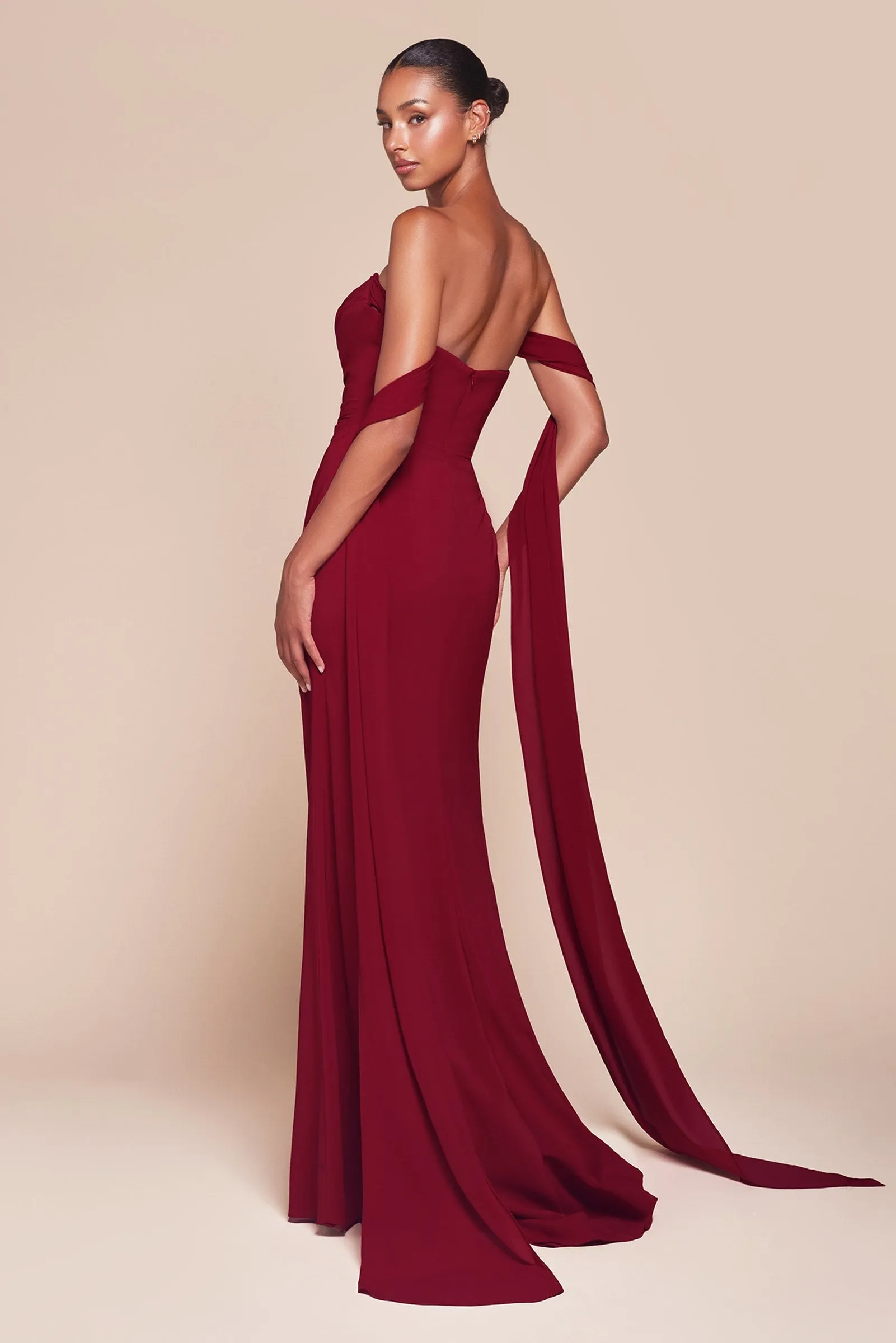 Ladivine 7433 Dress Versatile Tie Chiffon Strapless Bridesmaid Dress