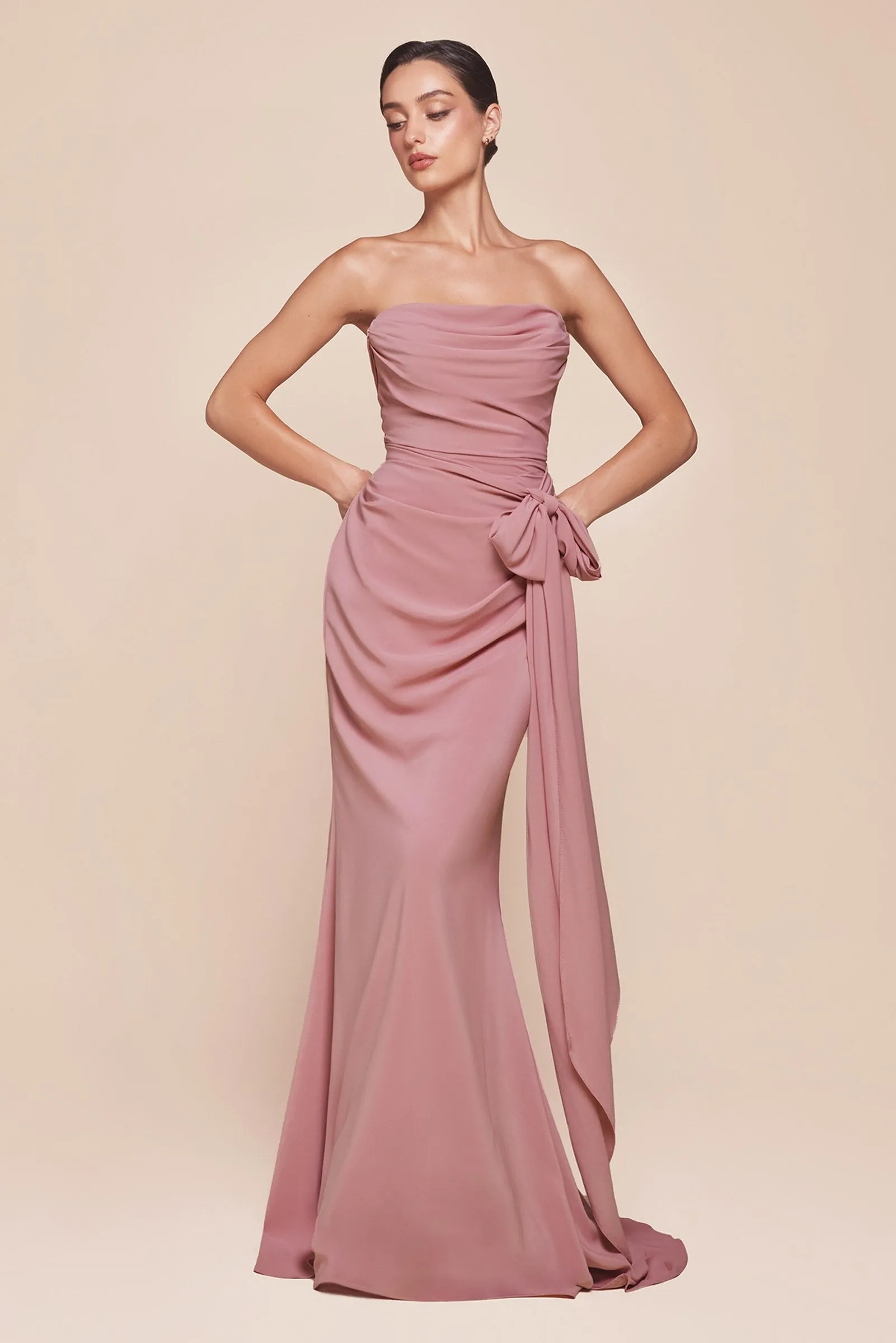 Ladivine 7433 Dress Versatile Tie Chiffon Strapless Bridesmaid Dress