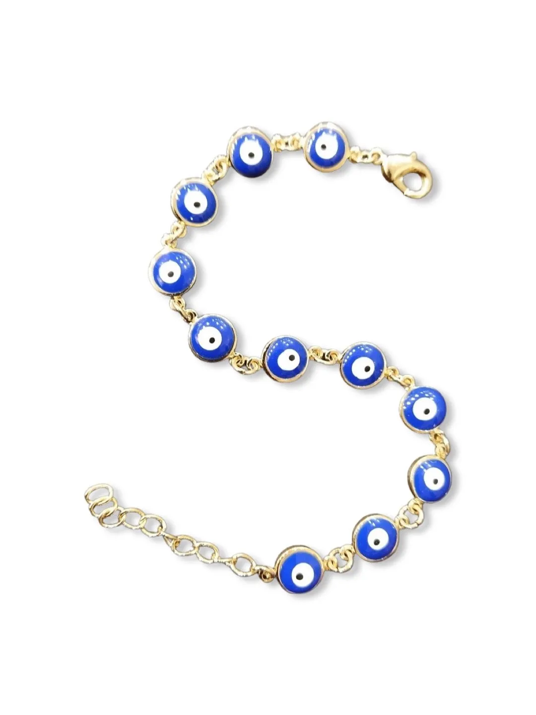 Latest Blue Evil Eye Design Gold Plated Adjustable Wrist Bracelet