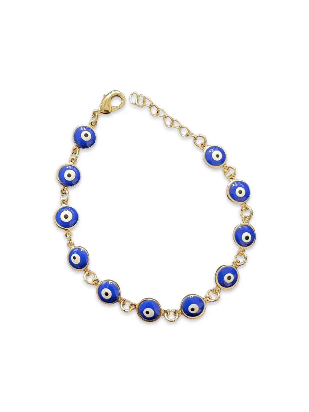 Latest Blue Evil Eye Design Gold Plated Adjustable Wrist Bracelet