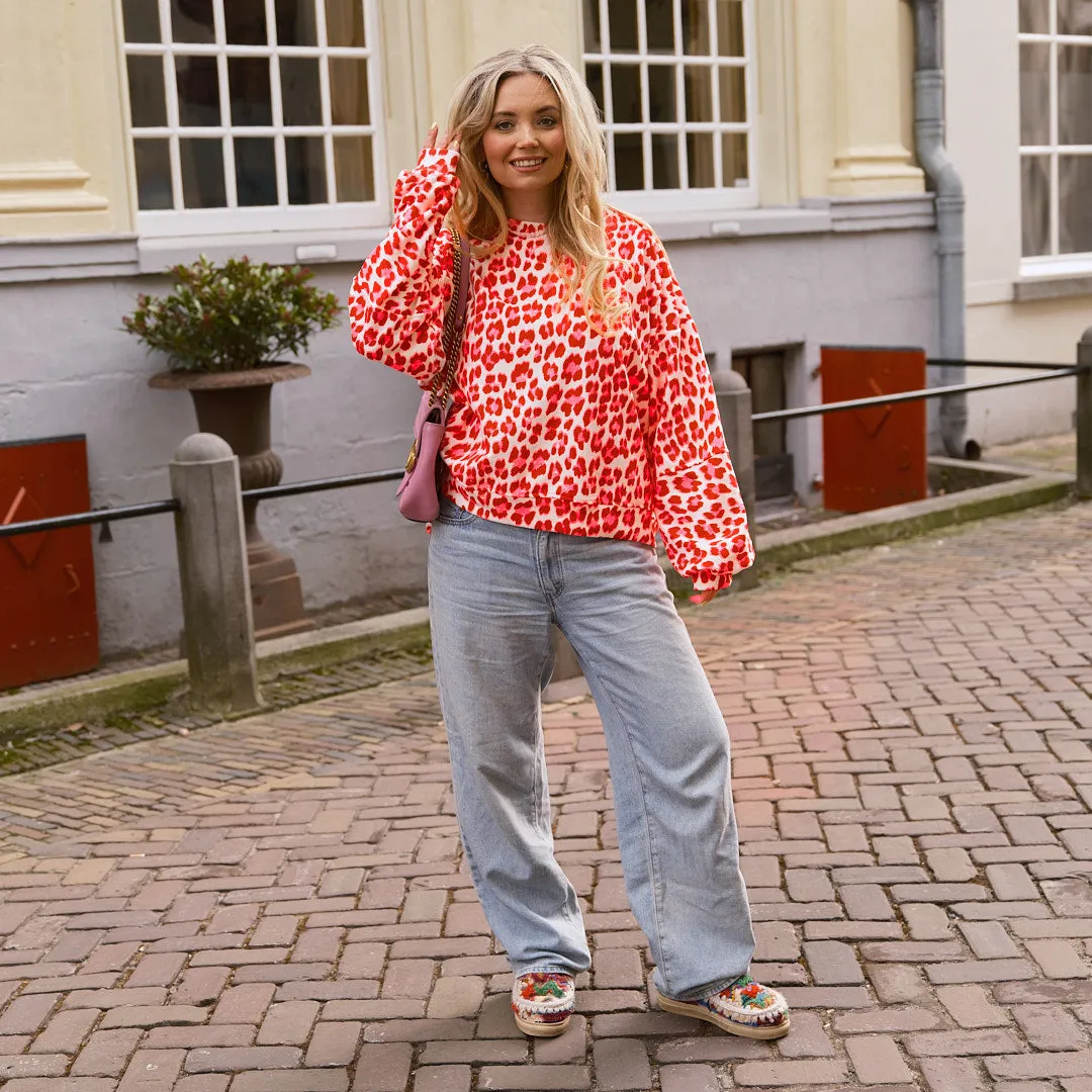 Leo sweater roze rood