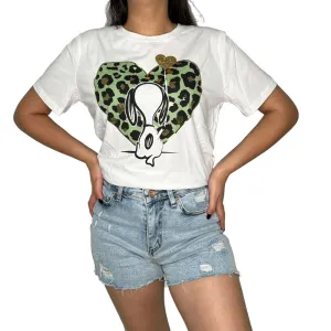 Leopard Print Heart T-shirt