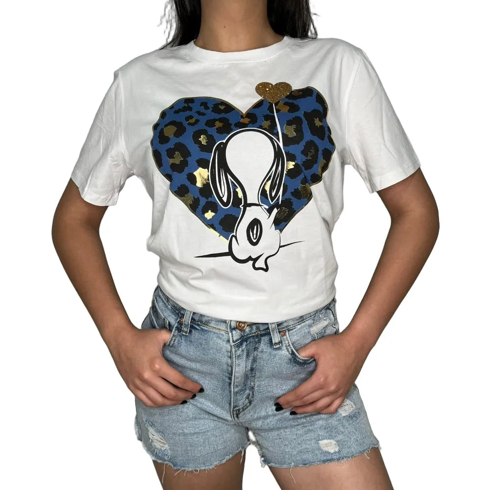 Leopard Print Heart T-shirt