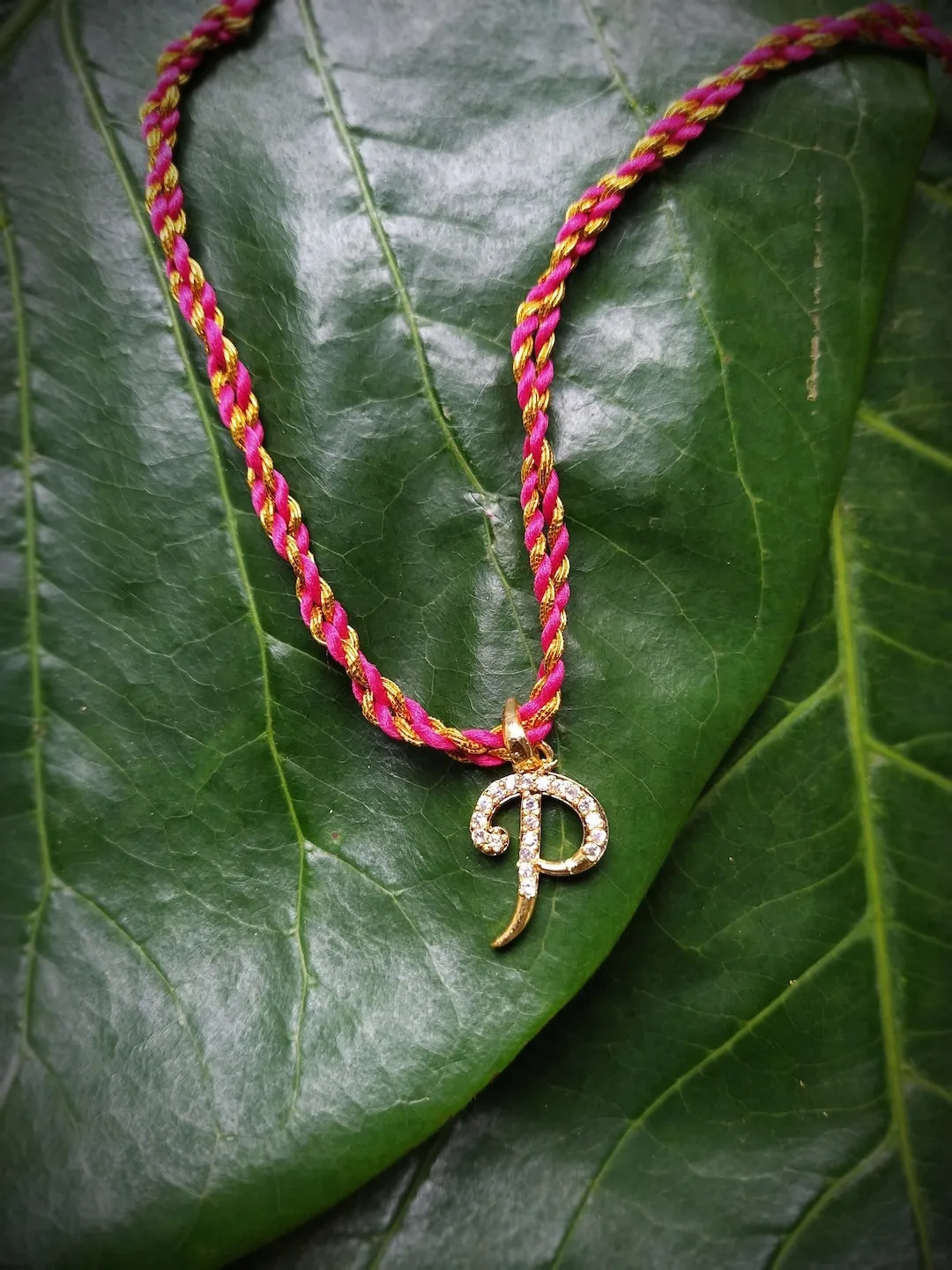 Letter Name Rakhi Designs Personalized Alphabet Gold Plated Customized AD Pendant Raksha Bandhan