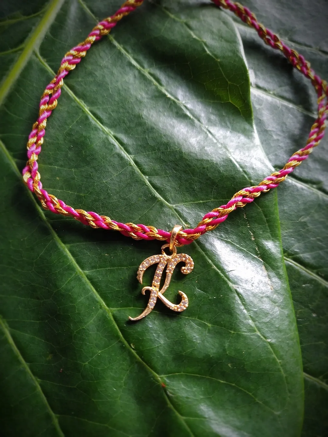 Letter Name Rakhi Designs Personalized Alphabet Gold Plated Customized AD Pendant Raksha Bandhan
