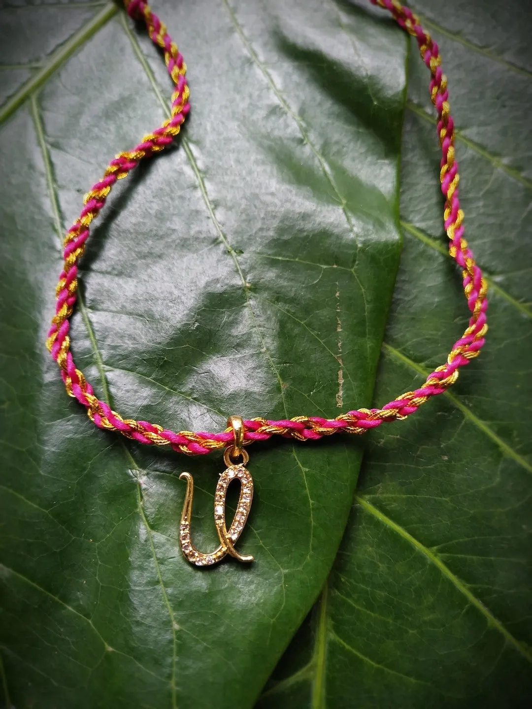Letter Name Rakhi Designs Personalized Alphabet Gold Plated Customized AD Pendant Raksha Bandhan