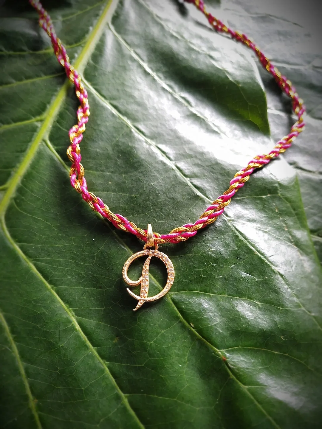 Letter Name Rakhi Designs Personalized Alphabet Gold Plated Customized AD Pendant Raksha Bandhan