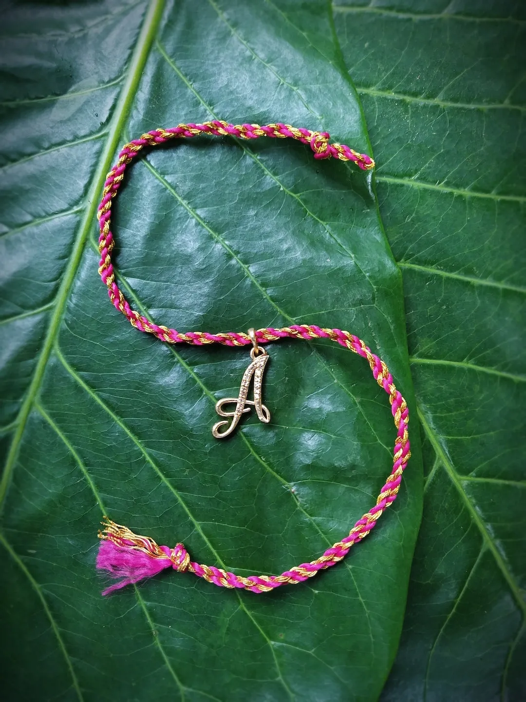 Letter Name Rakhi Designs Personalized Alphabet Gold Plated Customized AD Pendant Raksha Bandhan