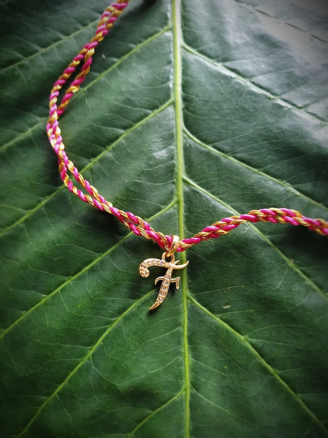 Letter Name Rakhi Designs Personalized Alphabet Gold Plated Customized AD Pendant Raksha Bandhan
