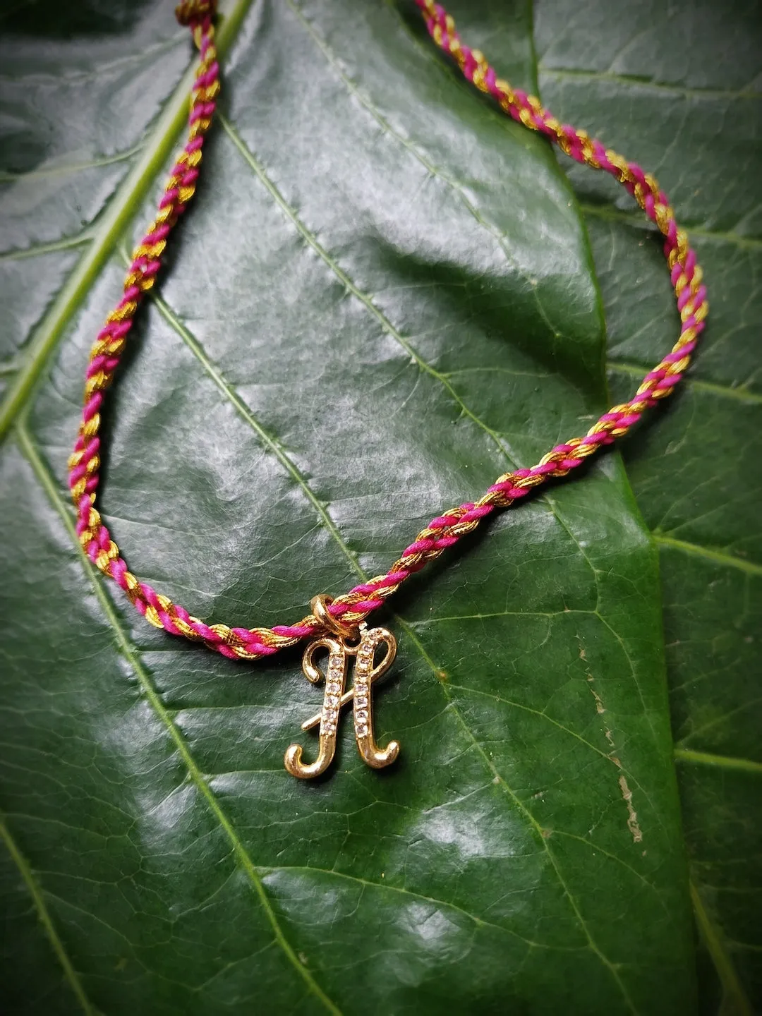 Letter Name Rakhi Designs Personalized Alphabet Gold Plated Customized AD Pendant Raksha Bandhan