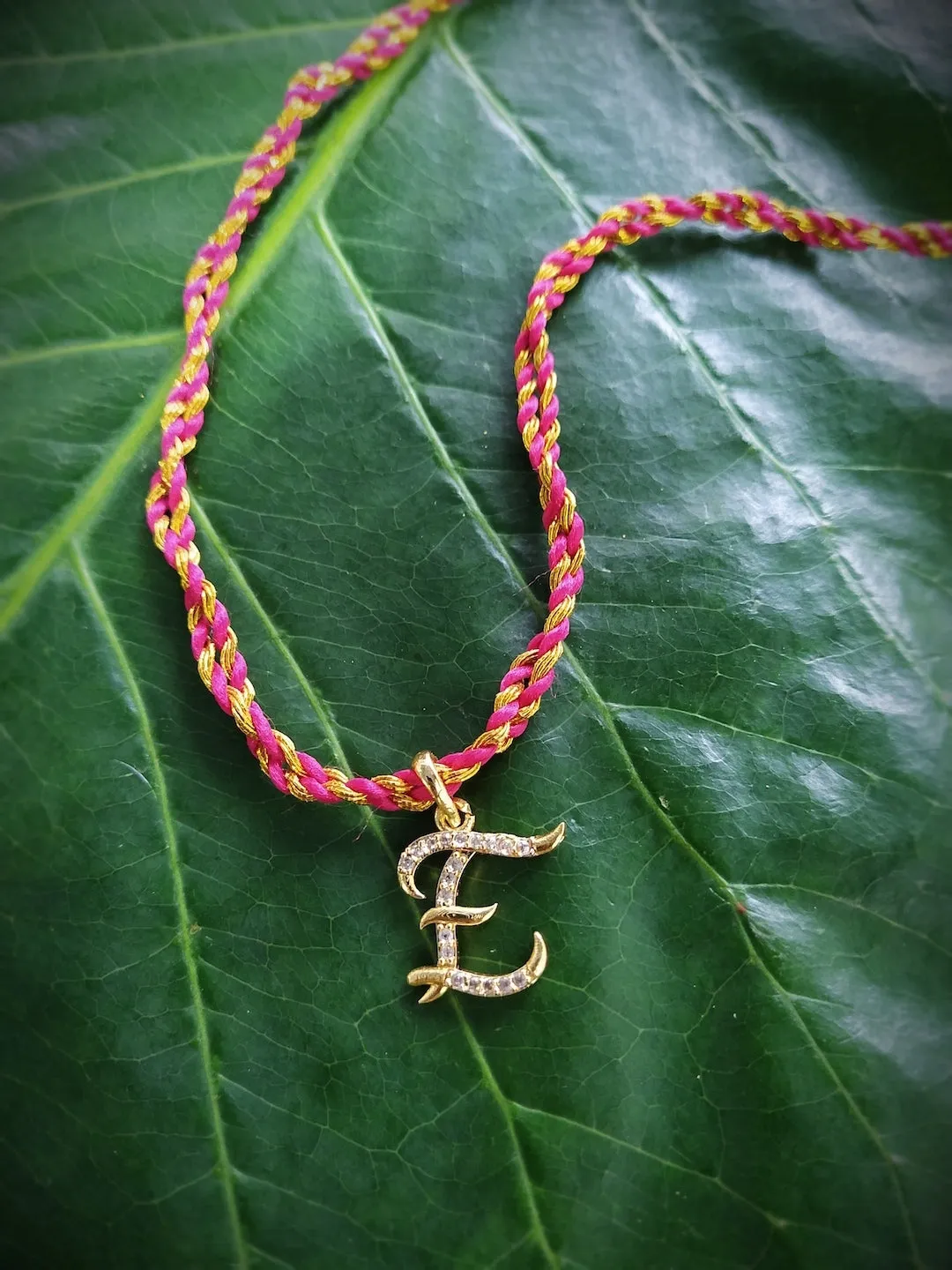 Letter Name Rakhi Designs Personalized Alphabet Gold Plated Customized AD Pendant Raksha Bandhan