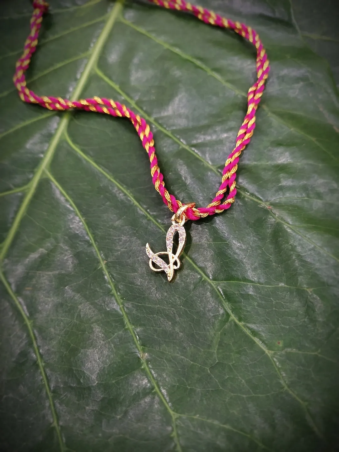Letter Name Rakhi Designs Personalized Alphabet Gold Plated Customized AD Pendant Raksha Bandhan