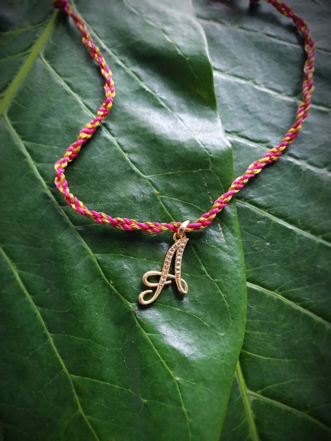 Letter Name Rakhi Designs Personalized Alphabet Gold Plated Customized AD Pendant Raksha Bandhan