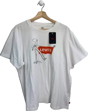 Levi's White Graphic T-Shirt with Cartoon Print XL