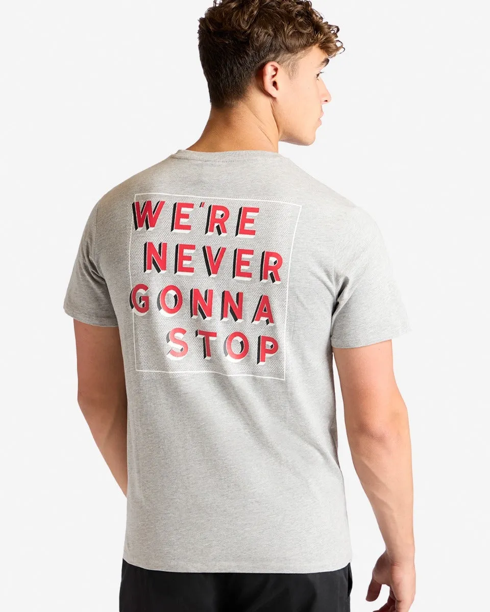 LFC Mens Never Gonna Stop Tee Grey Marl