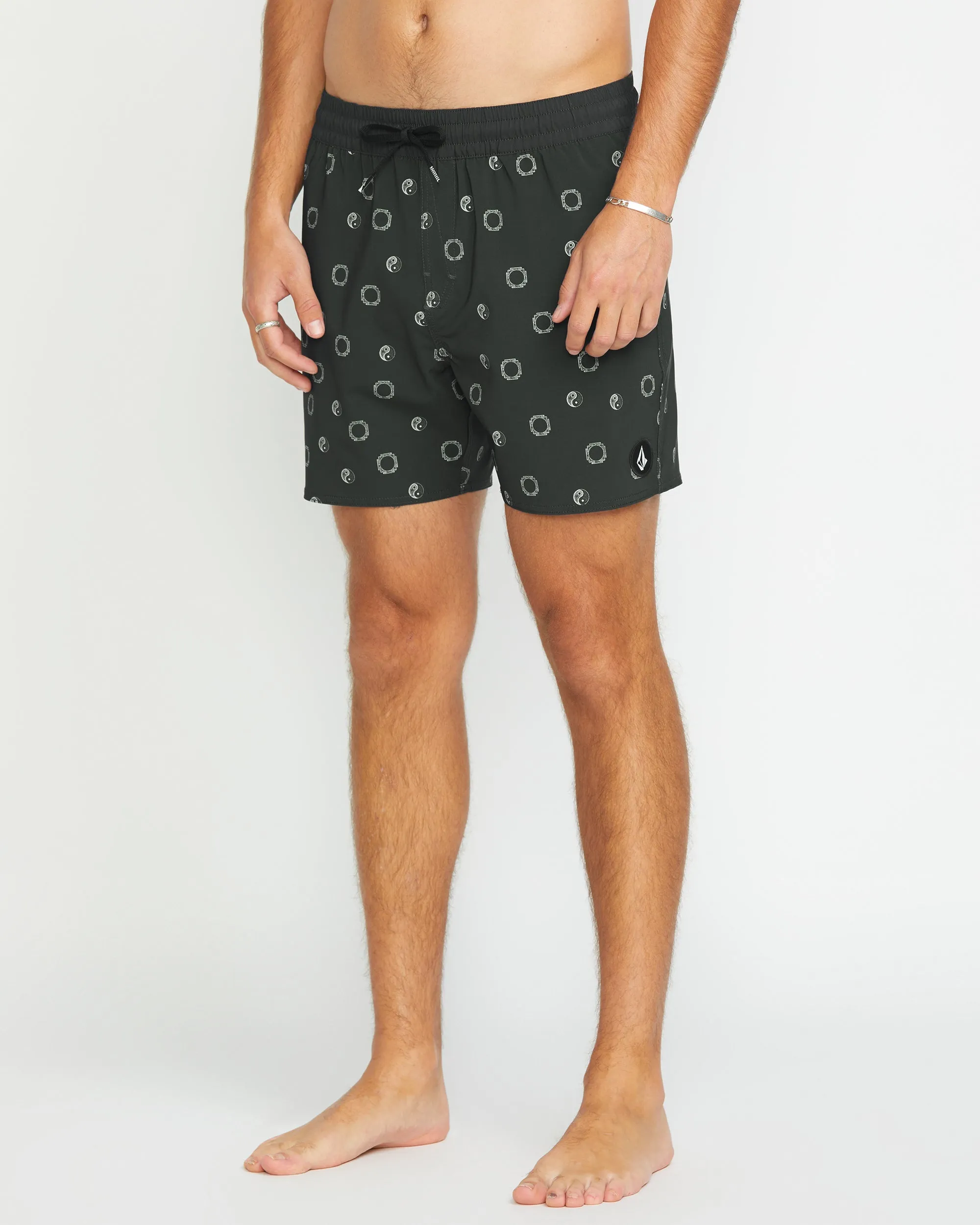 Lido Print Trunk 16" Boardshorts - STEALTH