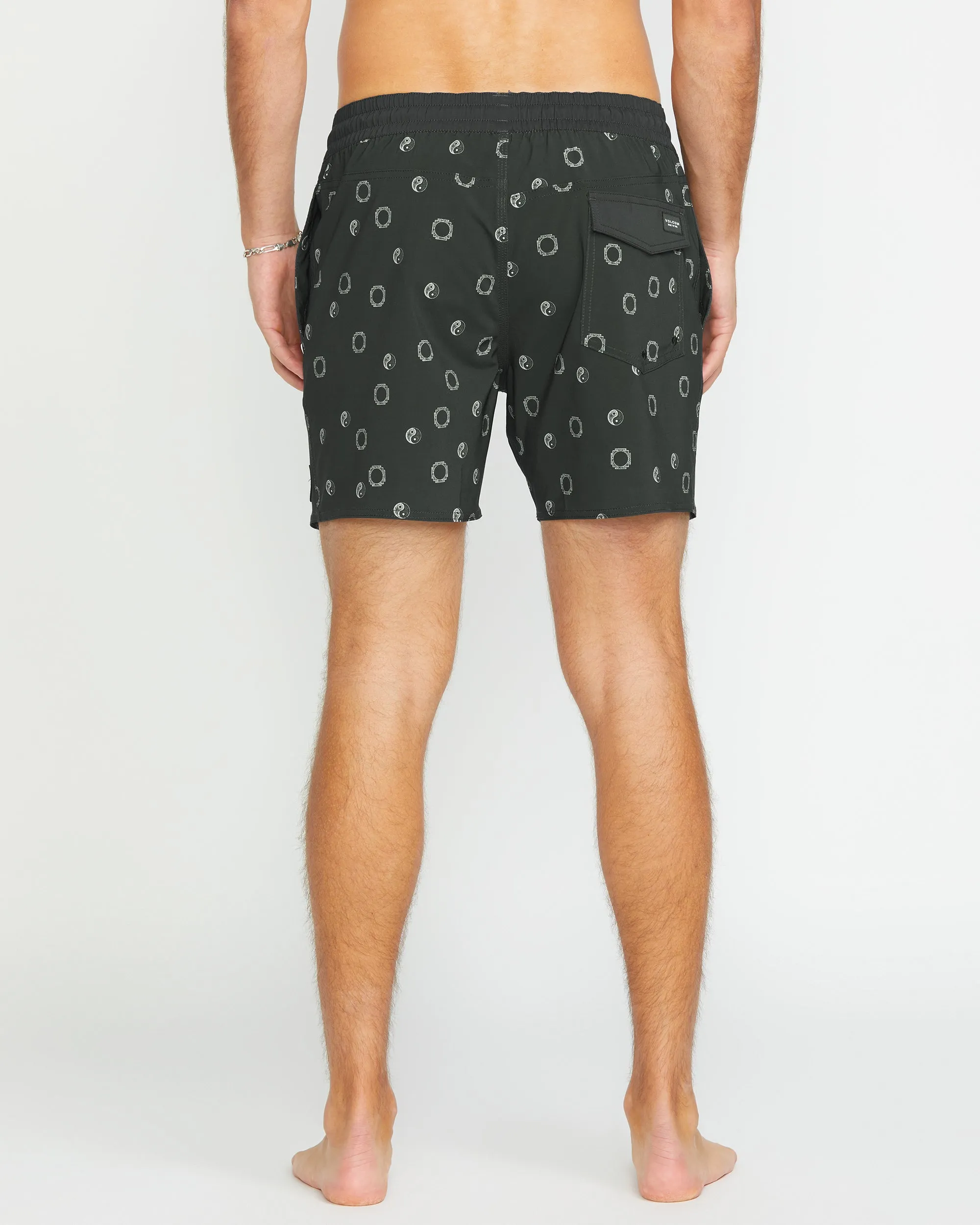 Lido Print Trunk 16" Boardshorts - STEALTH